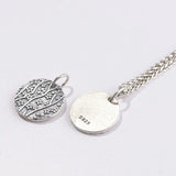 925 Sterling Silver Plum Blossom Retro Round Necklace Pendant Women
