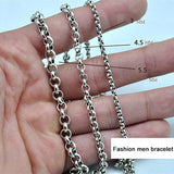925 Silver Men's Bracelet 5mm Charm Bangles Fine Jewelry