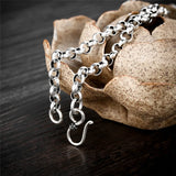 925 Silver Men's Bracelet 5mm Charm Bangles Fine Jewelry