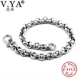 925 Silver Men's Bracelet 5mm Charm Bangles Fine Jewelry