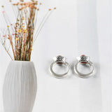 Southern Red Agate Earrings 925 Sterling Silver Punk Silver Ingot Earrings