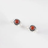 Southern Red Agate Earrings 925 Sterling Silver Punk Silver Ingot Earrings