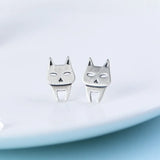 Cat Stud Earrings Sweet & Fresh Texture S925 Silver Jewelry