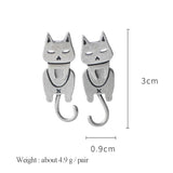 Cat Stud Earrings Sweet & Fresh Texture S925 Silver Jewelry