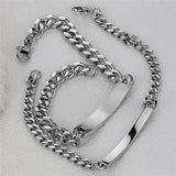 V.Ya Engrave Bracelets Stainless Steel Chain Couple Bracelet