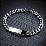 V.Ya Engrave Bracelets Stainless Steel Chain Couple Bracelet