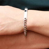 V.Ya Engrave Bracelets Stainless Steel Chain Couple Bracelet