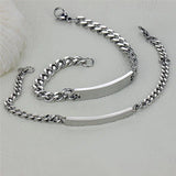 V.Ya Engrave Bracelets Stainless Steel Chain Couple Bracelet