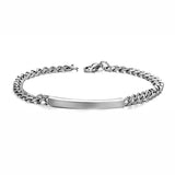 V.Ya Engrave Bracelets Stainless Steel Chain Couple Bracelet
