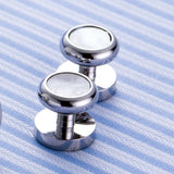 8PCS Tuxedo Collar Stud Sleeve Button Natural Mother Pearl Shirt Studs