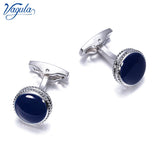 Enamel Gemelos Brass Cufflinks Classic Men Suit Shirt Cuff links