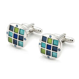 Classic Copper Men's Cufflinks French Shirt Button Gemelos Enamel Crystal