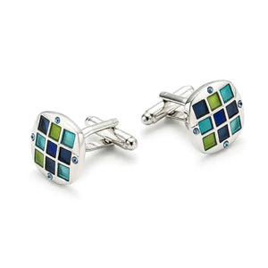 Classic Copper Men's Cufflinks French Shirt Button Gemelos Enamel Crystal
