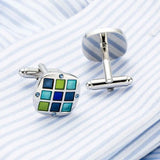 Classic Copper Men's Cufflinks French Shirt Button Gemelos Enamel Crystal