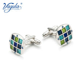 Classic Copper Men's Cufflinks French Shirt Button Gemelos Enamel Crystal