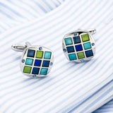 Classic Copper Men's Cufflinks French Shirt Button Gemelos Enamel Crystal