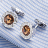 Copper Men's Cufflinks Gemelos Crystal Cuff links 670
