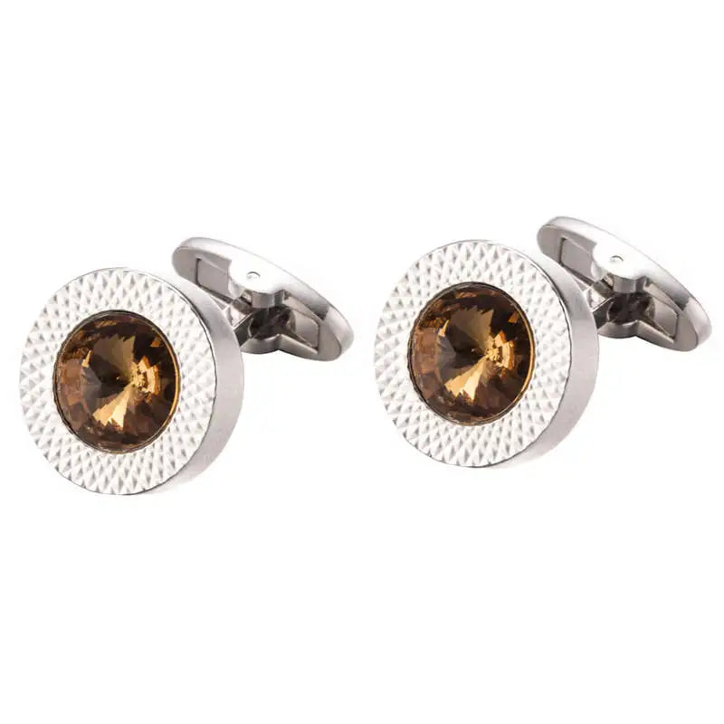 Copper Men's Cufflinks Gemelos Crystal Cuff links 670