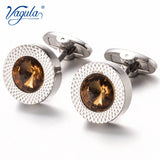 Copper Men's Cufflinks Gemelos Crystal Cuff links 670