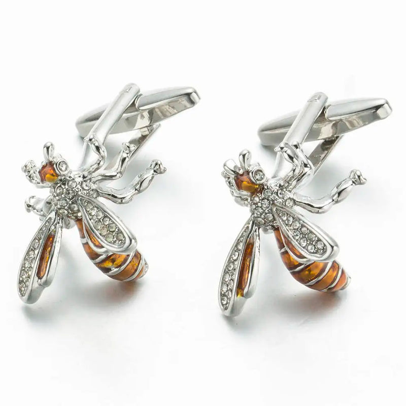 Bee Insect Funny Cufflinks Party Wedding Suit Shirt Gemelos Jewelry Buttons