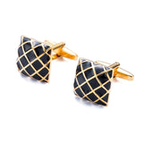 Enamel Check Cufflinks Suit Shirt Gemelos Men Buttons