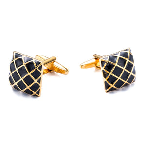 Enamel Check Cufflinks Suit Shirt Gemelos Men Buttons