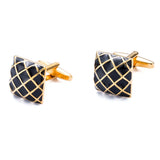 Enamel Check Cufflinks Suit Shirt Gemelos Men Buttons