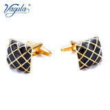 Enamel Check Cufflinks Suit Shirt Gemelos Men Buttons