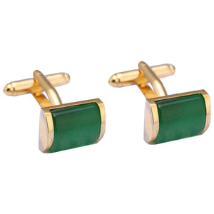 Gold-color Plated Cufflinks Catseye Gemelos Buttons 10163
