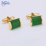 Gold-color Plated Cufflinks Catseye Gemelos Buttons 10163