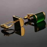 Gold-color Plated Cufflinks Catseye Gemelos Buttons 10163