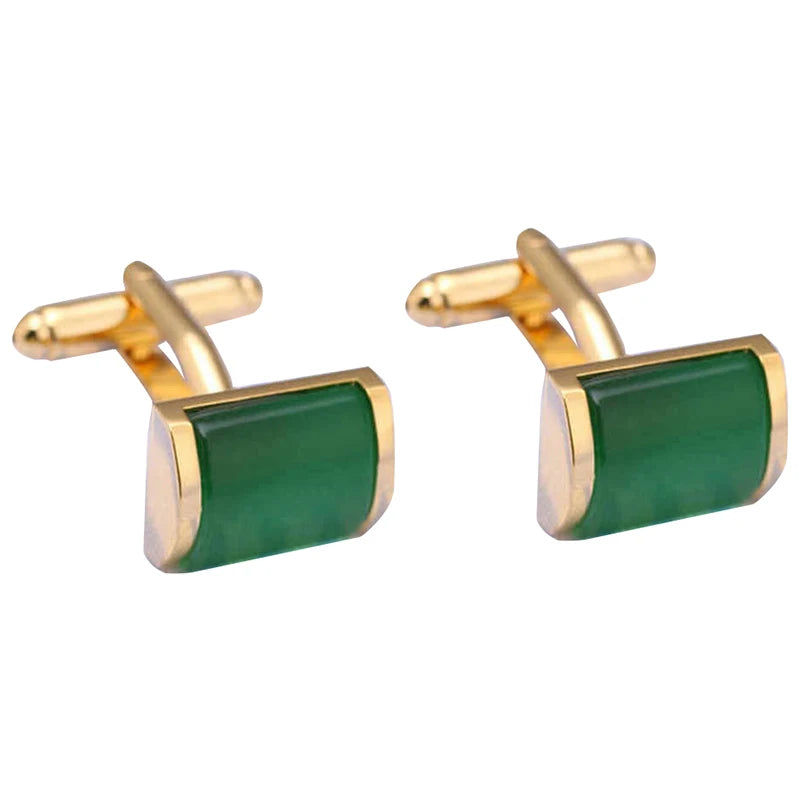 Gold-color Plated Cufflinks Catseye Gemelos Buttons 10163