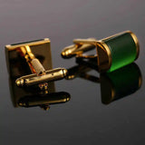 Gold-color Plated Cufflinks Catseye Gemelos Buttons 10163