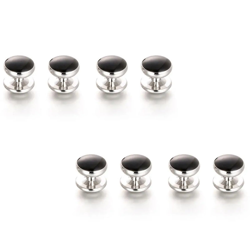 8PCS Tuxedo Collar Stud Sleeve Button Uniform Shirt Cuff links