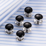 8PCS Tuxedo Collar Stud Sleeve Button Uniform Shirt Cuff links