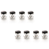 8PCS Tuxedo Collar Stud Sleeve Button Uniform Shirt Cuff links