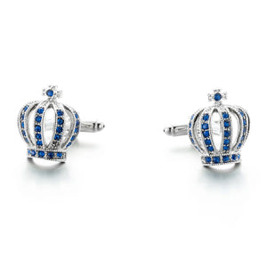 Crown Cufflinks Silver-Color Plated Men Jewelry