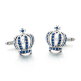 Crown Cufflinks Silver-Color Plated Men Jewelry