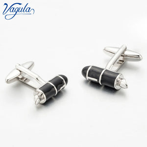French Shirt Button Enamel Cufflinks