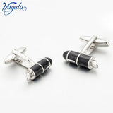 French Shirt Button Enamel Cufflinks