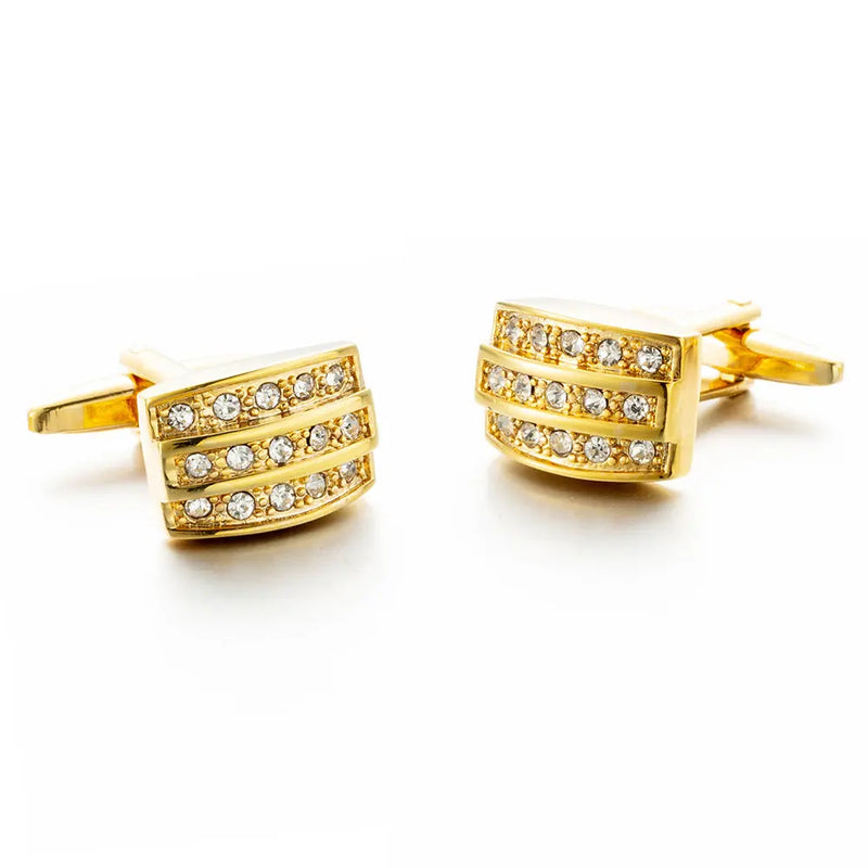 Crystal Button Gold-color Cufflinks Top Wedding Suit Shirt Gemelos 321
