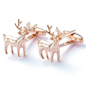 Rose Gold Deer Cufflinks Wedding Suit Shirt Buttons