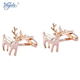 Rose Gold Deer Cufflinks Wedding Suit Shirt Buttons
