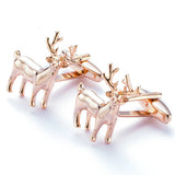Rose Gold Deer Cufflinks Wedding Suit Shirt Buttons