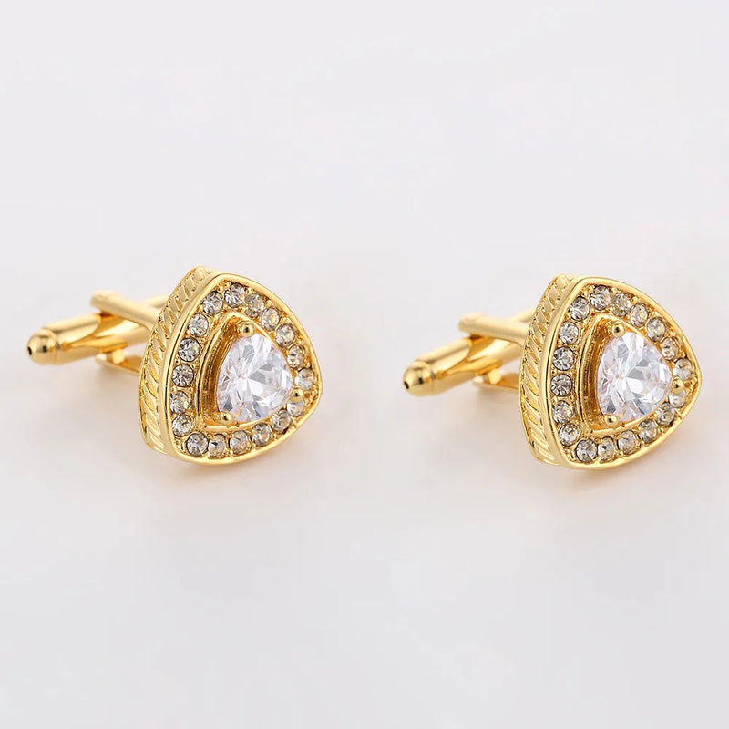 Crystal Cufflinks Wedding Suit Shirt Gemelos Men Jewelry Button
