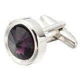Purple Crystal Cufflinks Wedding Suit Shirt Gemelos Button