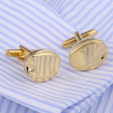 Funny 24K Gold-color Bean Shape Cufflinks Men Jewelry