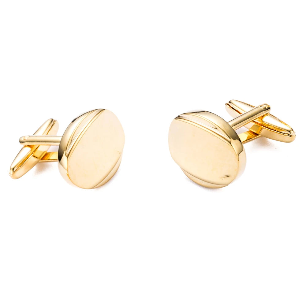 Funny 24K Gold-color Bean Shape Cufflinks Men Jewelry