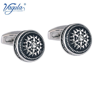 Classic Silver Rhinestone Cufflinks for Men's Wedding Suit