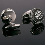 Classic Silver Rhinestone Cufflinks for Men's Wedding Suit